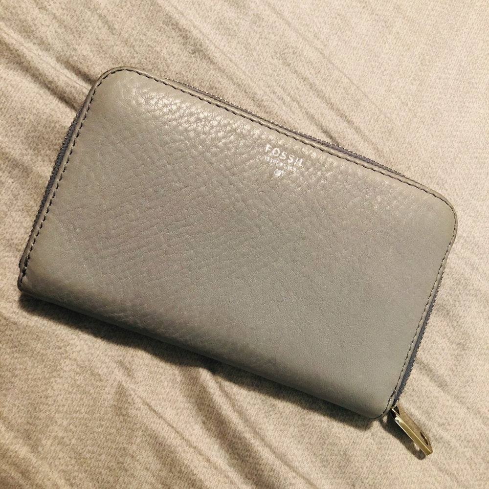 Grey/Turquoise Fossil Wallet